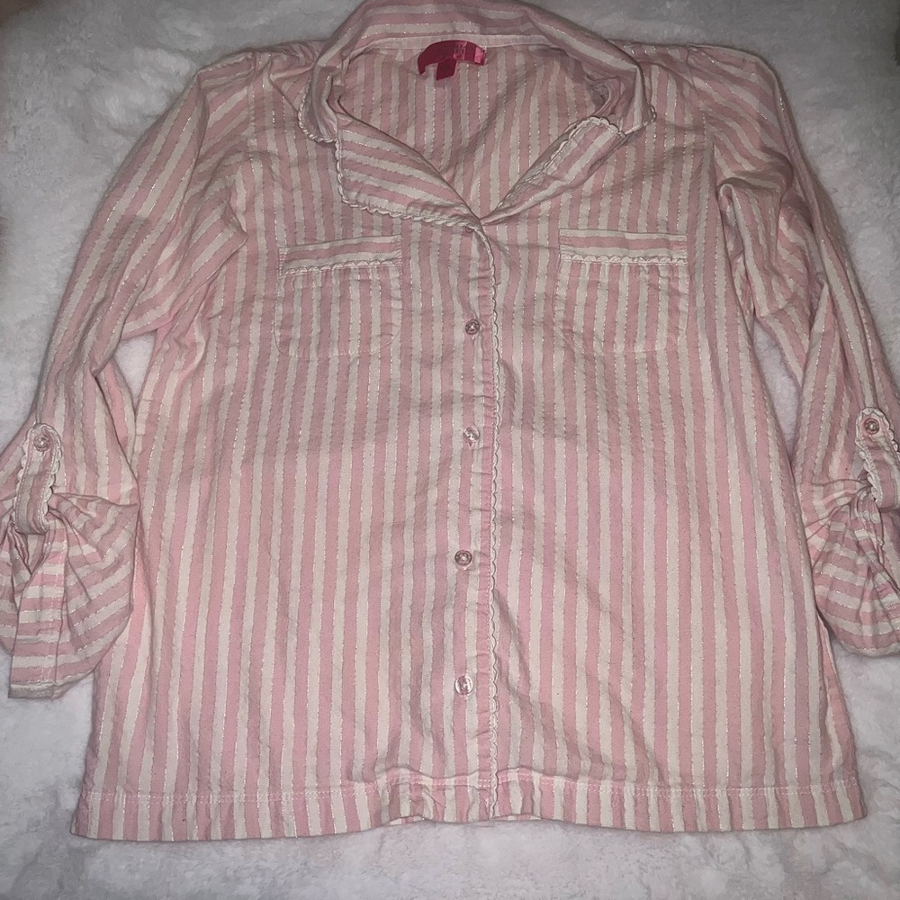 Victoria's Secret Pink and White Striped Pajama Top